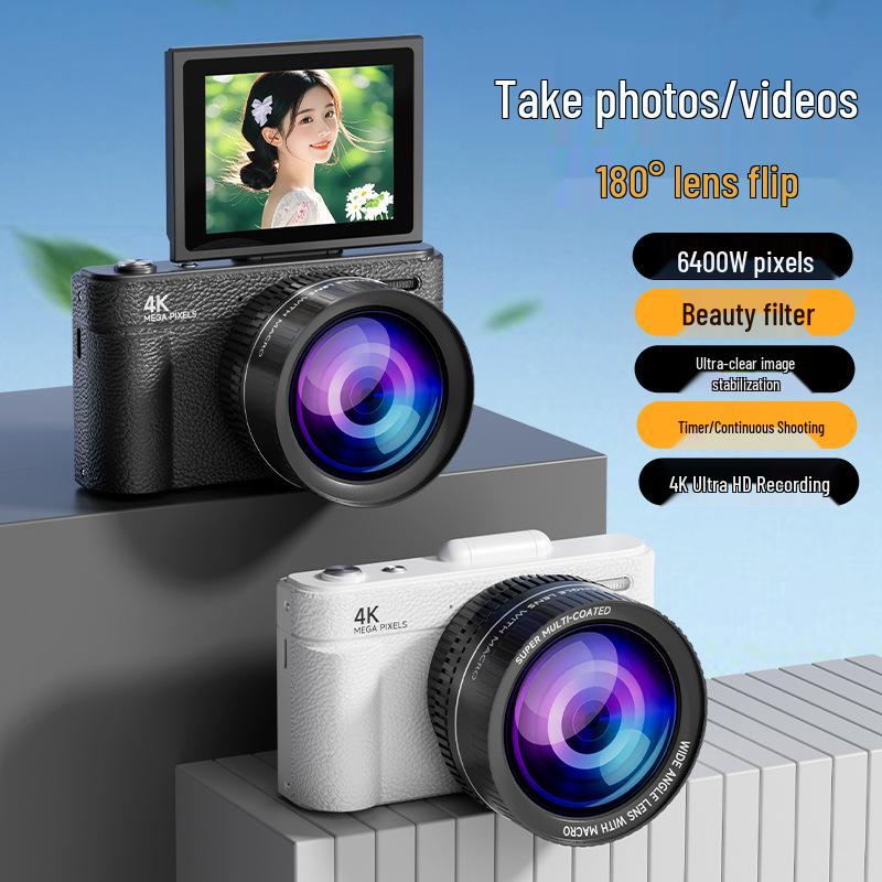 Retro Flip Screen HD Digital Mirrorless Camera for Student Selfies
