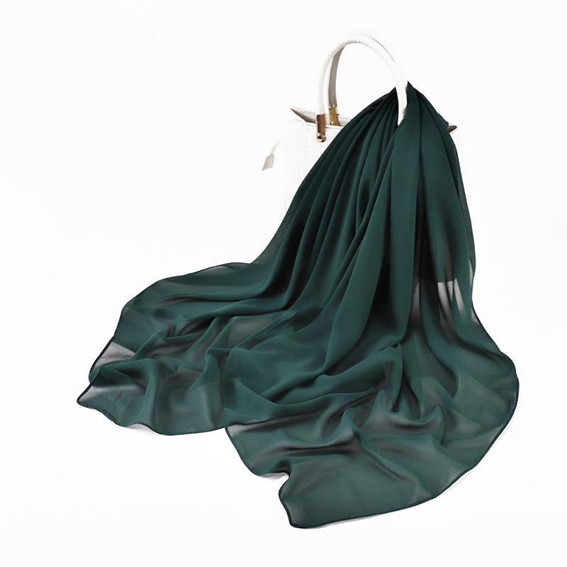 Muslim Chiffon Hijab Scarf for Women Big Solid Color Head Wrap for Women Hijabs Scarves Ladies Muslim Veil Jersey Hijabs Turban