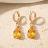 Simple Pink Water Drops Dangle Earrings for Women Zirconia Earring Jewelry Wedding Party Accessories