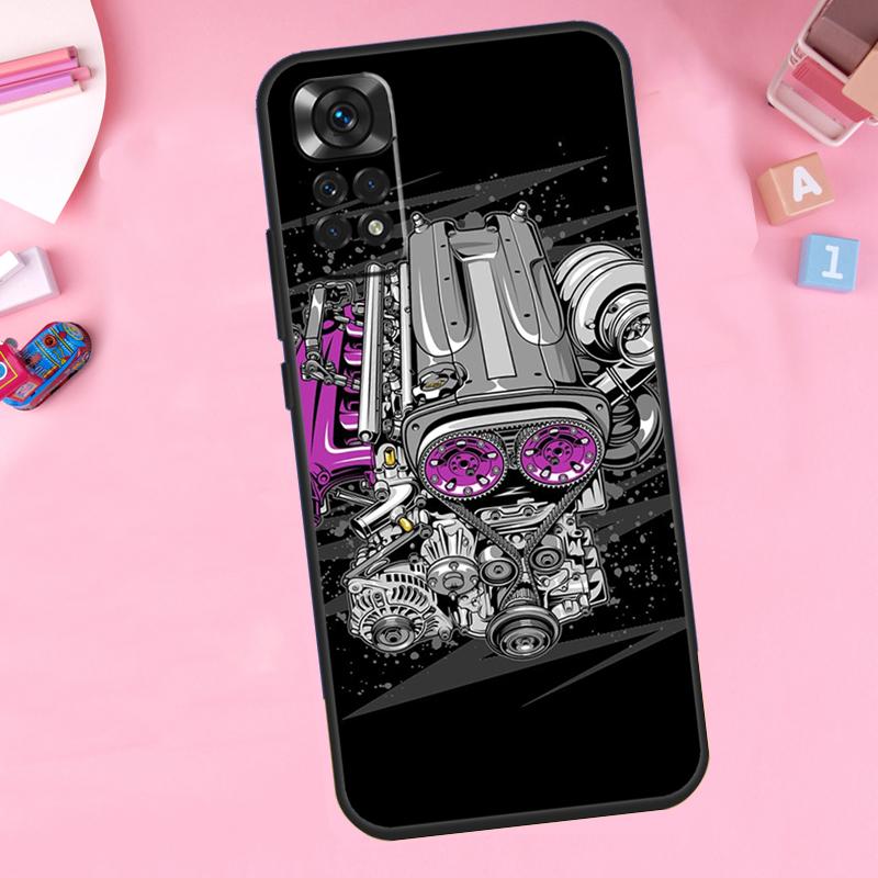 Sports Car JDM  Drift Phone Case For Xiaomi Redmi Note 11 10 9 8 12 Pro Turbo 9S 10S 11S 12S 9A 9C 10C 12C Cover