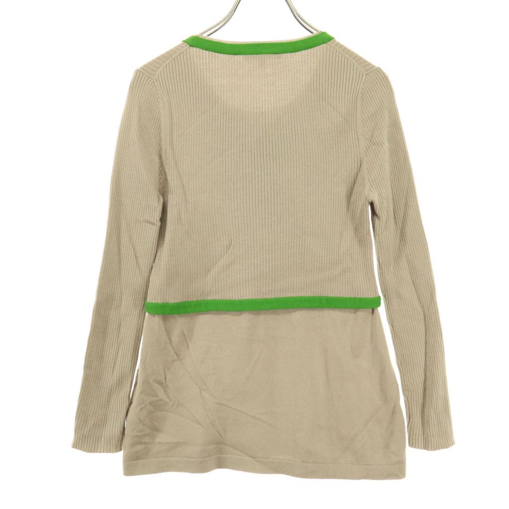 PAULE KA Long sleeve knit S beige Front ribbon Women Used