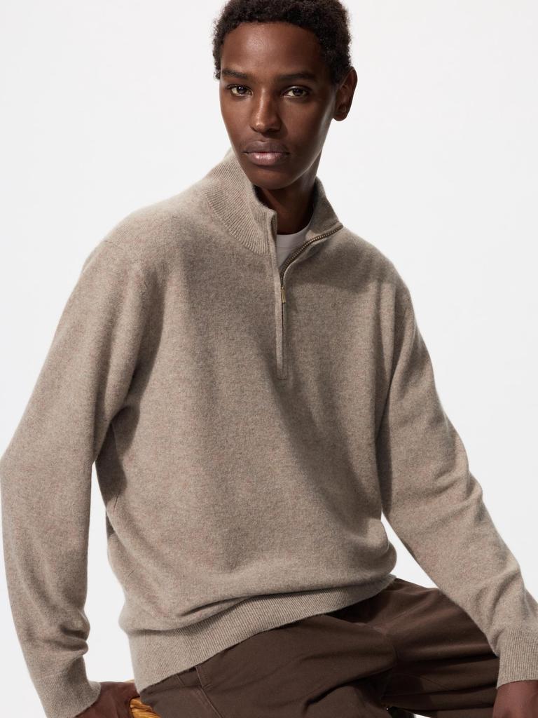 Uniqlo Japanischer Kaschmir Pullover mit halbem Reißverschluss