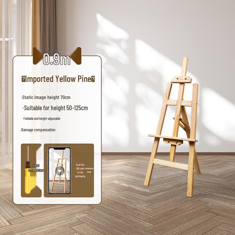 Cavalletto in Legno del Mali: Ideale per Studenti d'Arte, Pittura a Olio, Schizzi, Disegni 4K, con Cassetto e Supporto Espositore.