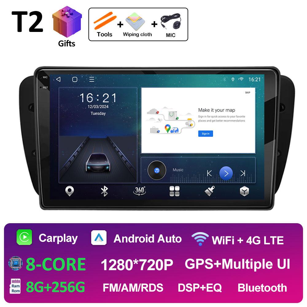 For Seat Ibiza MK4 6J 2008 2009 2010 2011 2012 - 2015 Navigation GPS Autoradio DSP Stereo Android OS QLED IPS Screen Accessories