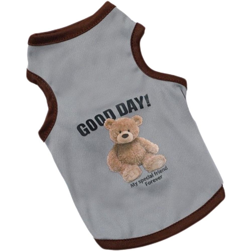 

Летняя майка для питомцев с принтом медведя, Легкая дышащая одежда для собак и кошек, Легкая и милая одежда для маленьких питомцев XS