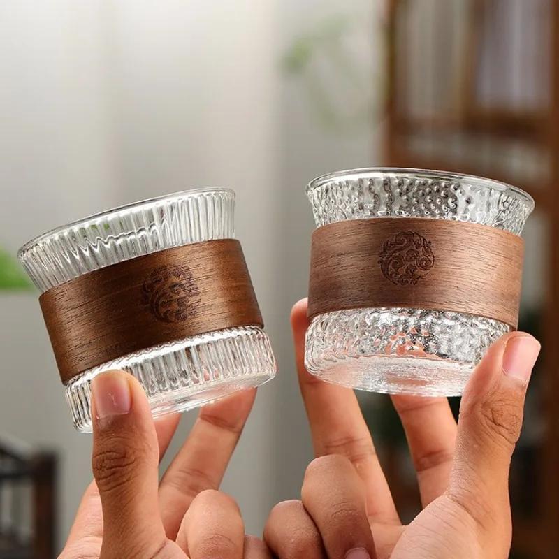 150ml Glass Coffee Cup Heat Insulation Tea Cup Large Capacity Japanese Style Coffee Mug Transparent Glass Teacup Drinking Mug