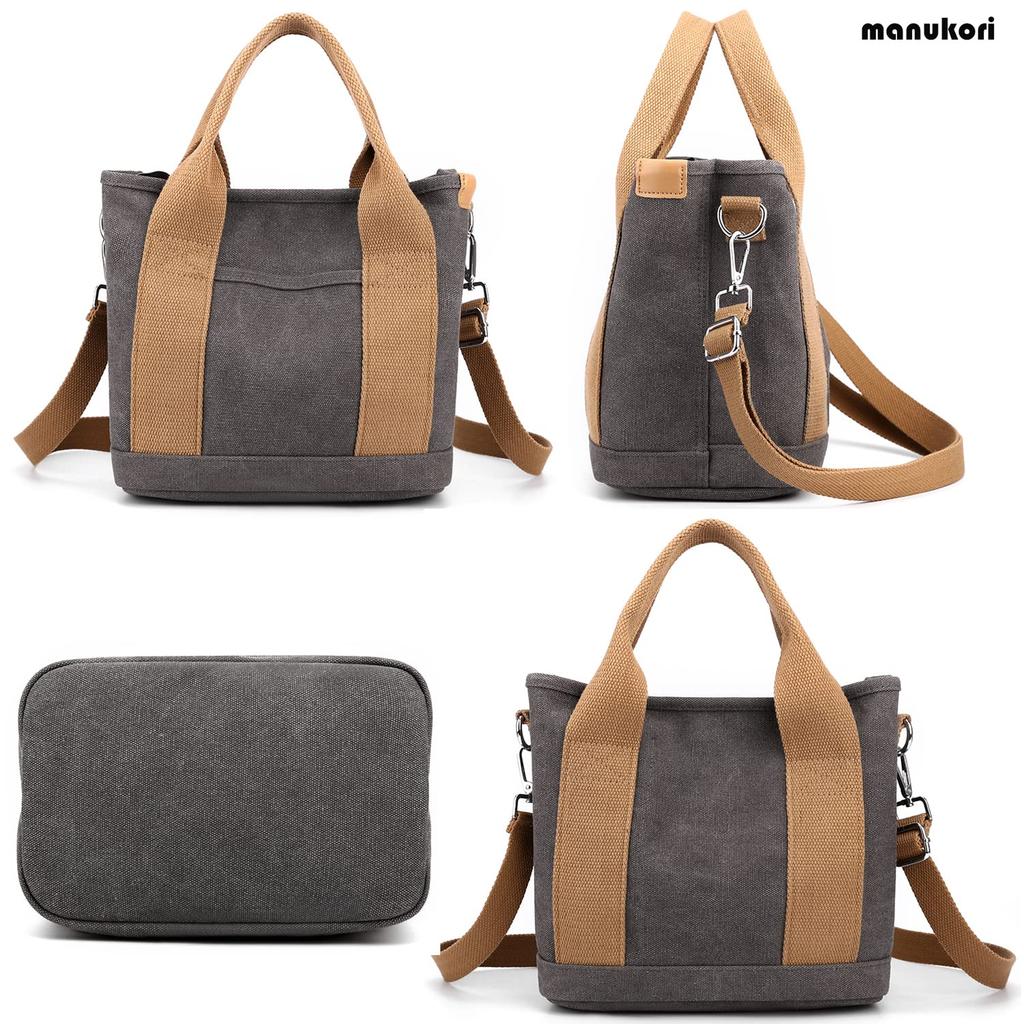 Tote Bag for Shoulder for [manukori] Women, Small, Canvas, Divider, Handbag, Bag, Stylish, Cute, Lightweight, Travel, Commuting, Self-supporting
