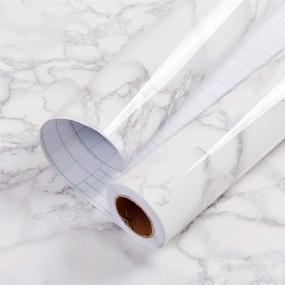 Marble Vinyl DIY Self Adhesive Wallpaper Bathroom Kitchen Contact Paper Waterproof Oil-proof Heat-resistant For Furniture Decor
