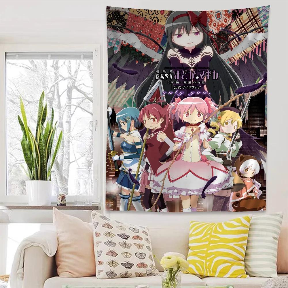 

Puella Magi Madoka Magica DIY Настенный Гобелен Подвесной Таро Хиппи Коврики на Стену Декор для Комнаты в Общежитии Дома 74x94cm(29x37in)