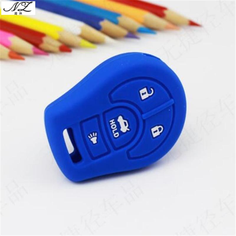 Silicone Rubber Car Key Case For Nissan Maxima Altima Sentra Versa 4 Buttons Smart Key Shell Cover