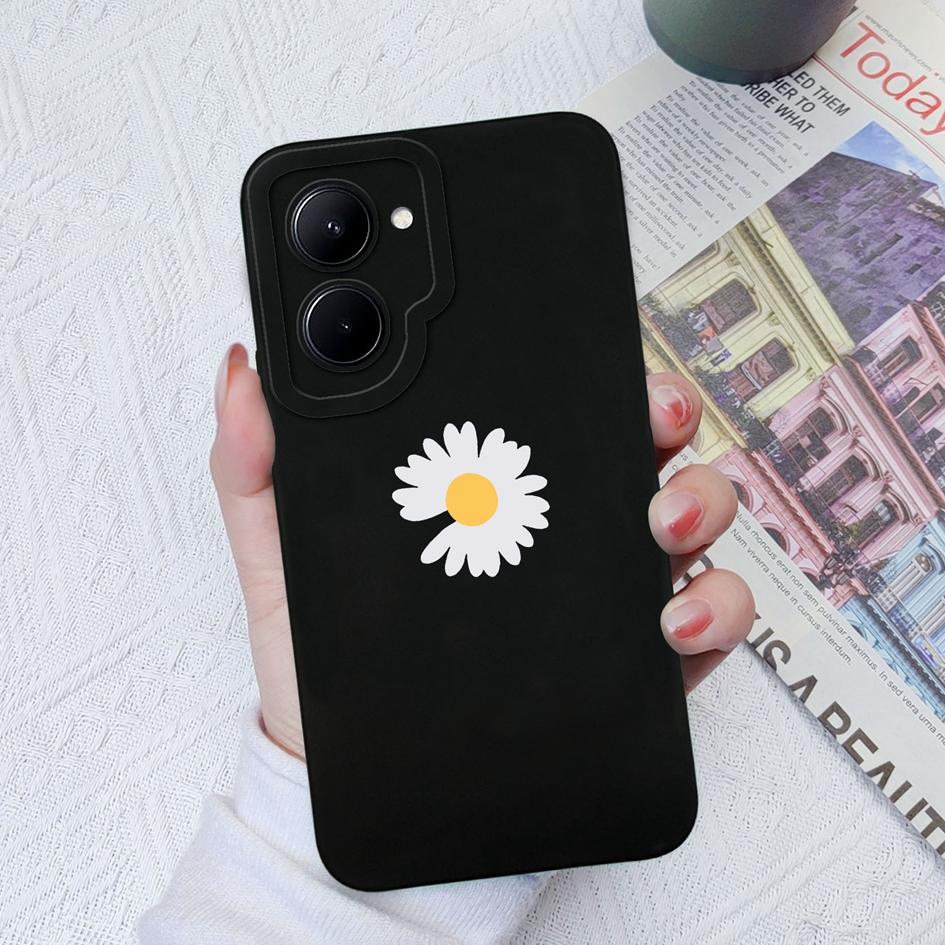 Case For OPPO Realme C33 C35 C55 C11 12 15 17 20 30 Realme GT2 Pro Fashion Sunflower Butterfly Liquid Silicone Soft TPU For Realme Coque Fundas Bumper