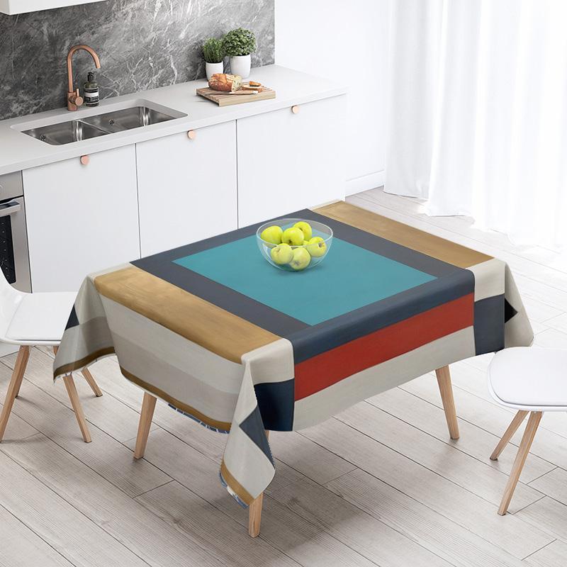 Abstract Geometric Tablecloth Waterproof Stain Resistant Party Decoration Restaurant Cafe Dining Table Tablecloths 140X200Cm