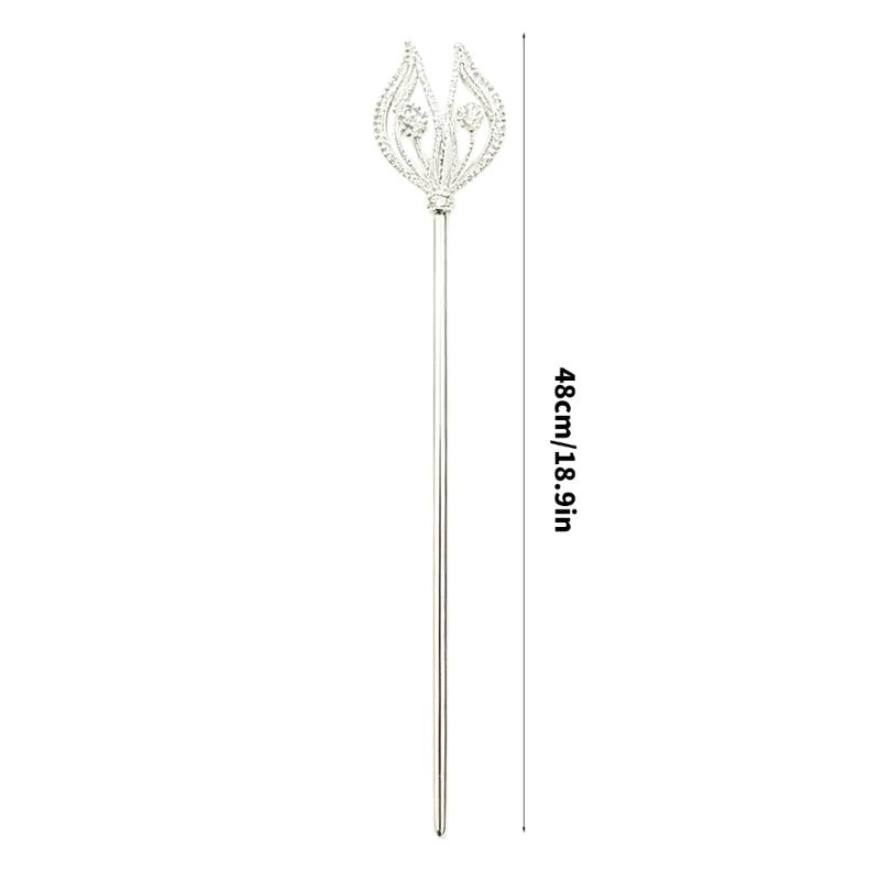 Rhinestones Flower Cosplay Wand Queen Scepter For Elegant Outfit Enhancement And Special Occasion Stage Performances