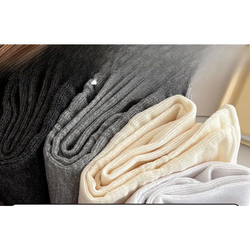 Pure Cotton Women's Summer Thin Pile Socks Solid Color Mid-calf Socks Oxygen Cotton Postpartum Socks Women's Long Socks