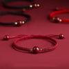Red Rope Couple Bangle High Content Cinnabars Women's Single Bead Bracelet/Triple Beads Wrist Chain Three Lives Together