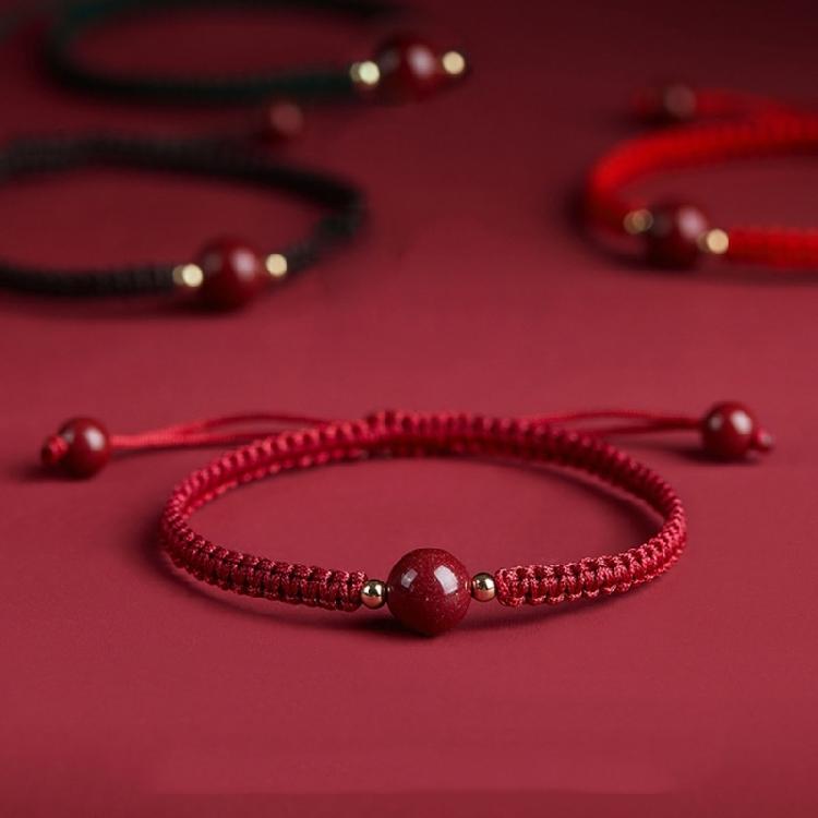 Red Rope Couple Bangle High Content Cinnabars Women's Single Bead Bracelet/Triple Beads Wrist Chain Three Lives Together