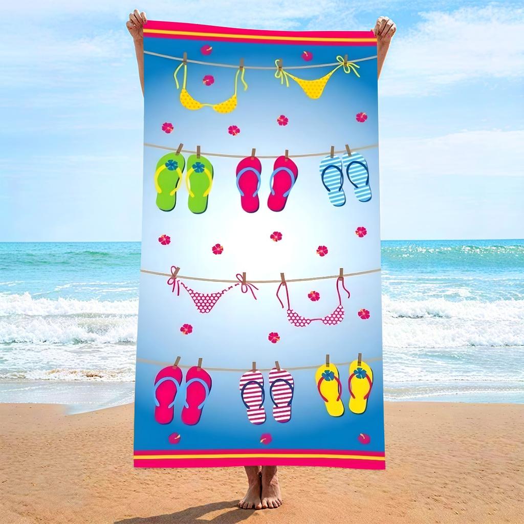 Tropical Palm Tree Beach Towel Summer Ocean Landscape Print Large Bath Towel Quick Dry Sand Free Swimming Pool Vacation Blanket
