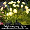Solar Garden Jellyfish Lights Outdoor Mushroom Stakes Lights with Swaying LED Firefly Decorations for Patio Pathway Christmas