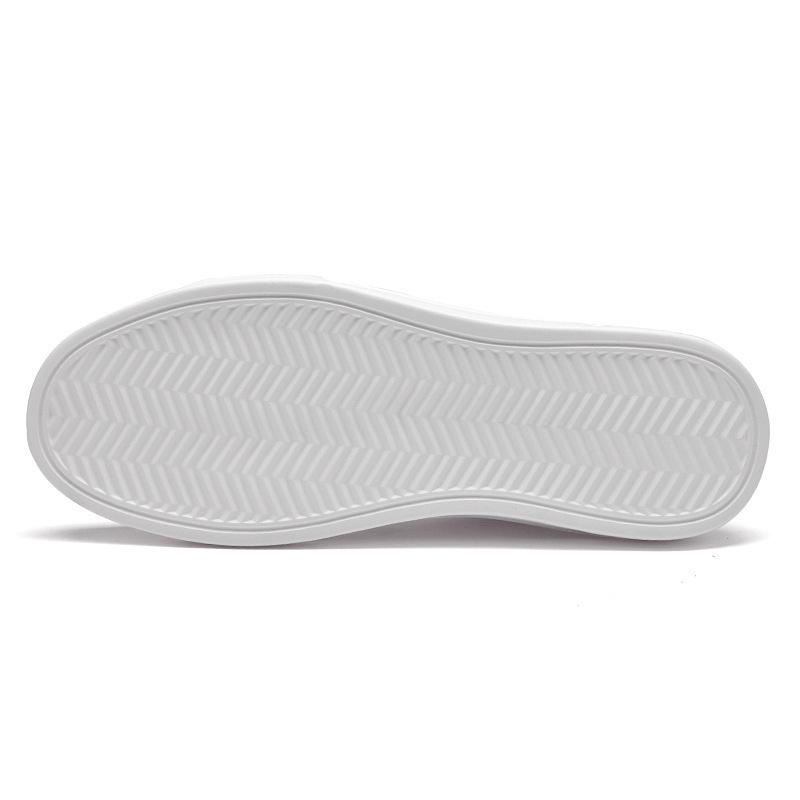 Men's Breathable White Leather Mesh Shoes - Korean Style Casual Flats, Sizes 37-46