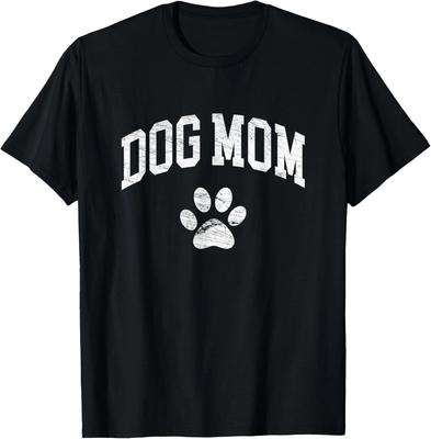 Maman de Chien - Design Vintage Usé - Cadeau Patte de Chien Drôle T-Shirt Unisexe