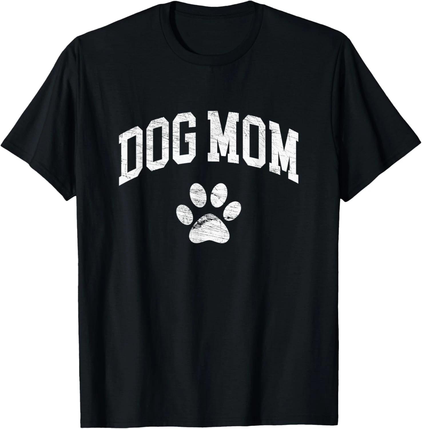 Dog Mom - Vintage Distressed Design - Funny Dog Paw Gift Unisex T-Shirt M