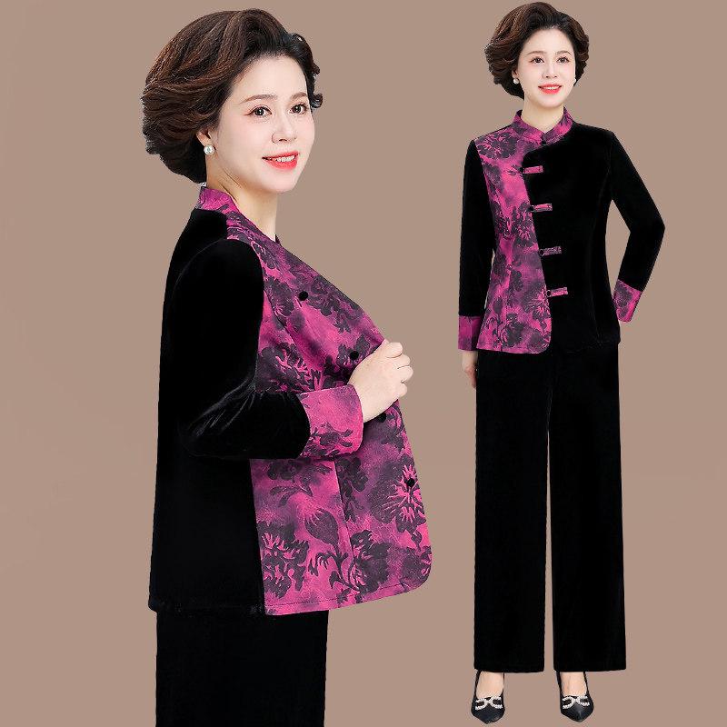 Spring Corduroy Sportswear Set for Middle-aged Women - 2025 Style Two-Piece Jacket Outfit