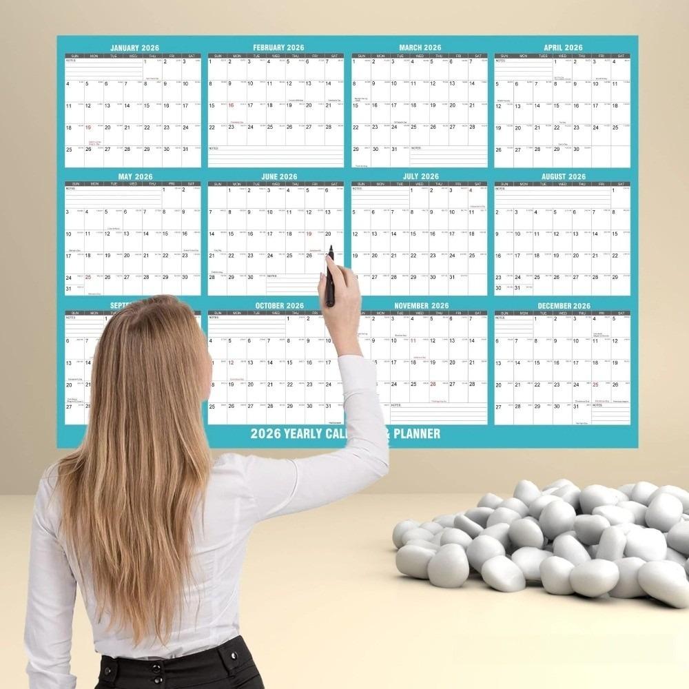 32x48 In Large Wall Calendar Wall Mount Laminated Calendar New Dry Erase Calendar  Office Use