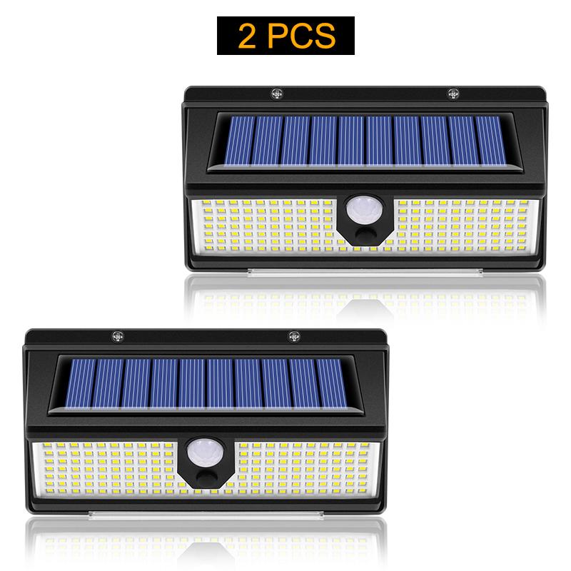 Solar Led Light Outdoor Garden Decoration 190led Lights With 4 Working Mode IP65 Waterproof Solar Motion Sensor Wall Lamps