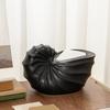Keramik Taschentuchbox, mit Spiralmuschel-Oberflächendesign, Matt glasiert, Fleckenbeständig, Schlichter Stil, Handtuchspender, für Badezimmer, Wohnzimmer, Schreibtisch
