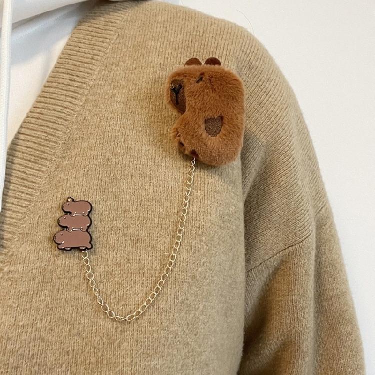 Stylish Cartoon Capybara Brooch Alloy Material Animal Badges Cartoon Brooch
