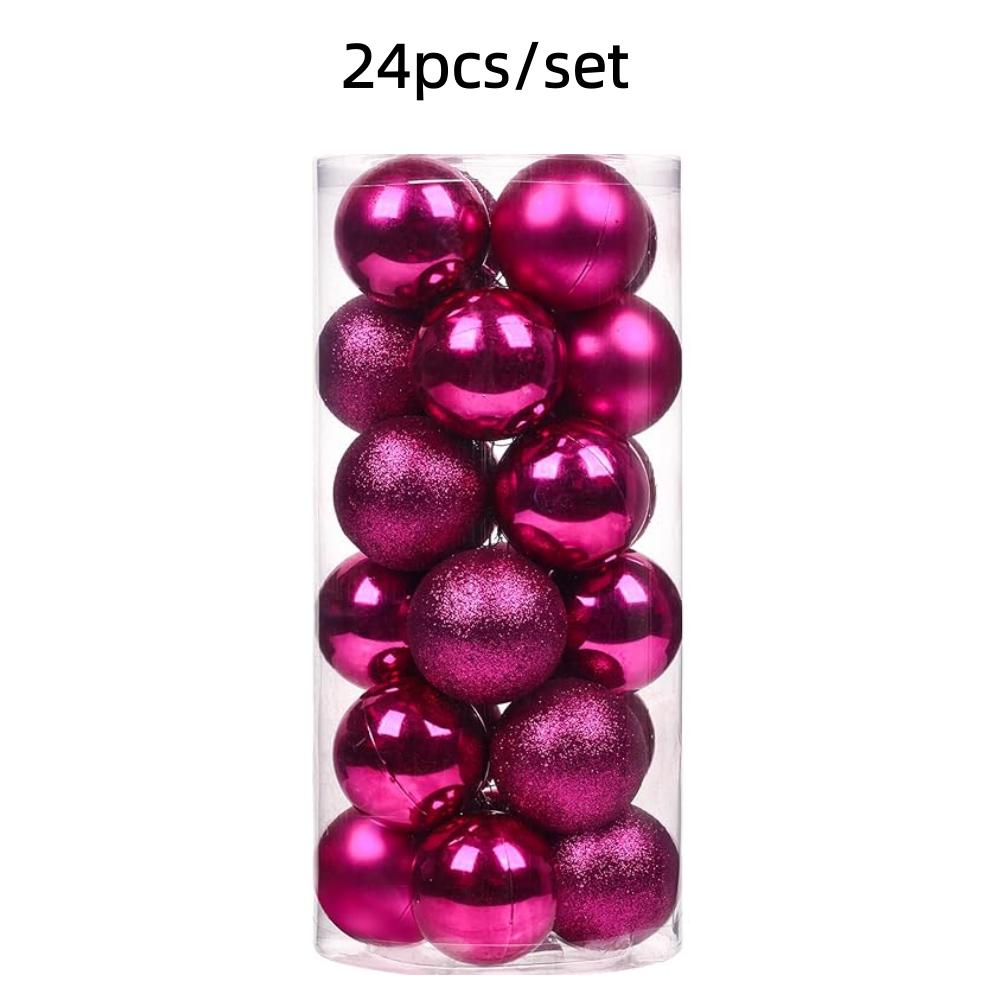 4Cm Christmas Balls Ornaments 24Pc Green Colorful Shatterproof Christmas Tree Diy Decoration Hanging Ball For Xmas Party Wedding