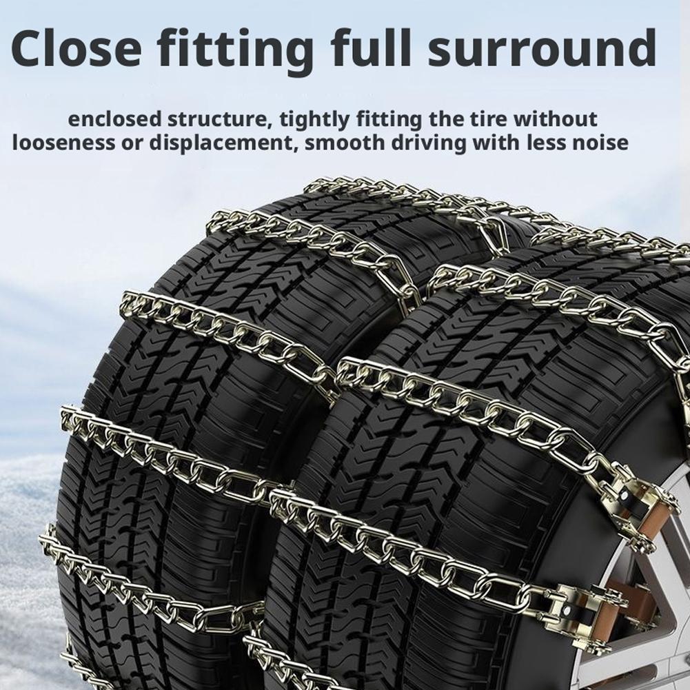 Anti-Skid Manganese Steel Snow Chains Heavy Duty Emergency Tire Chains Easy Install for Car Truck SUV Drivers Winter Essential