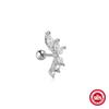 AIDE Coração Bola Redonda Hélice Plana Brinco Piercing Prata Esterlina 925 Tarraxas Geométricas Zircônia Exquisite Adorno Tarraxas Brincos