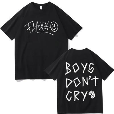 Rels B Flakk Smile Koszulka Chłopcy Nie Płaczą Nadruk z Literami Koszulki Modne Codzienne Luźne Koszulki z Krótkim Rękawem Unisex Streetwear