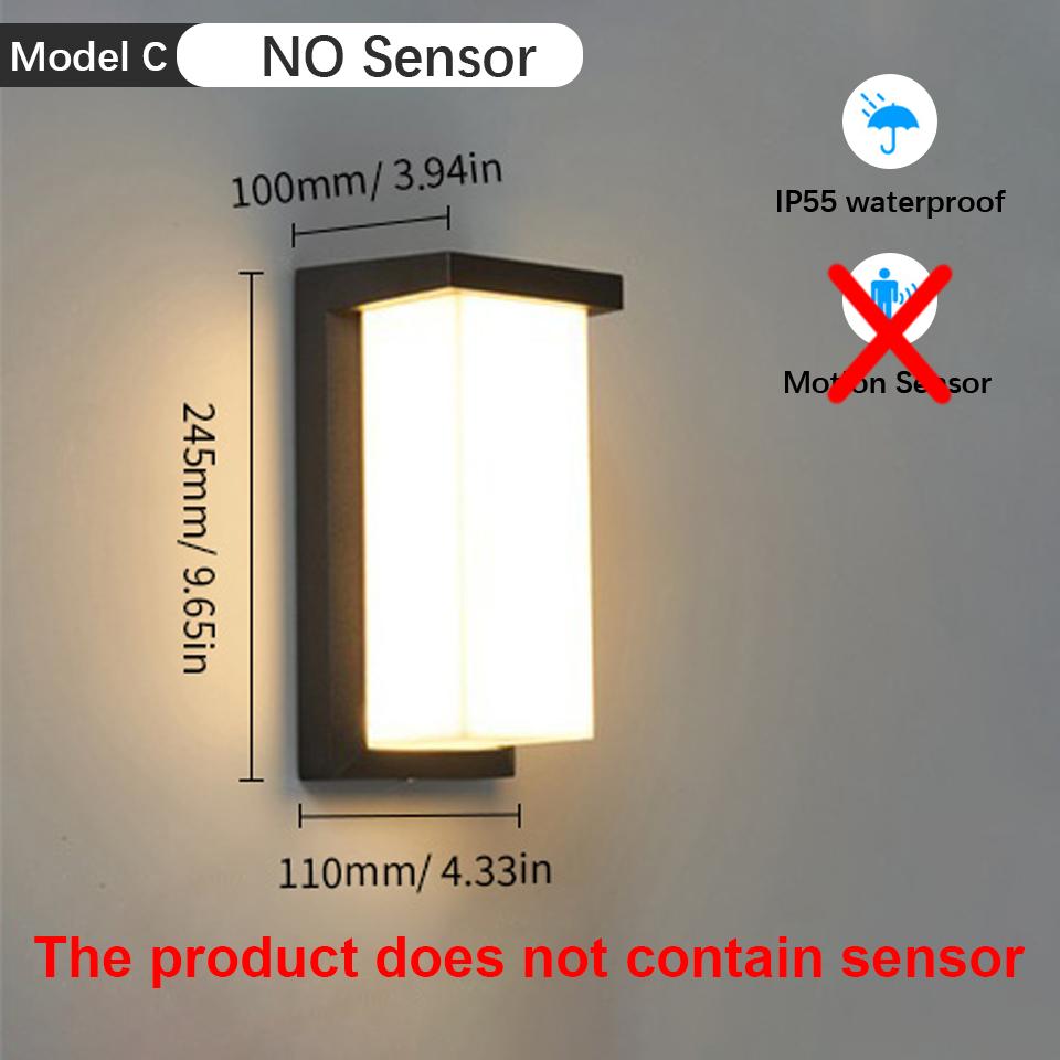Outdoor LED Wall Lamp Motion Sensor Waterproof AC85-265V 16/30W Wall Lamp Outside Garden Porch Balcony Stairs Led Light For Room