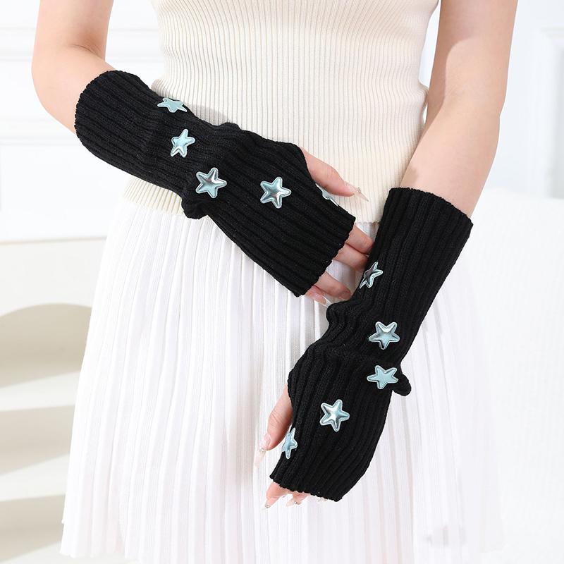 1Pair Women Winter Warm Y2K Outdoor Activities Cycling Riding Arm Cover