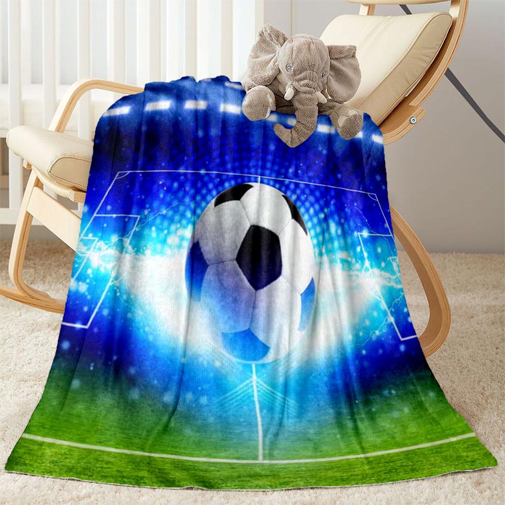 1pc Soccer Ball blanket Soft Warm Lightweight Perfect for Travel Camping Picnics Sofa Office Bed Living Room Ideal Gift for Friends and Family