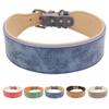 Personalized Leather Dog Collar Necklace Wide Padded Pet ID Collars Free Print Dogs Name Collars for Medium Large Dogs Bulldog