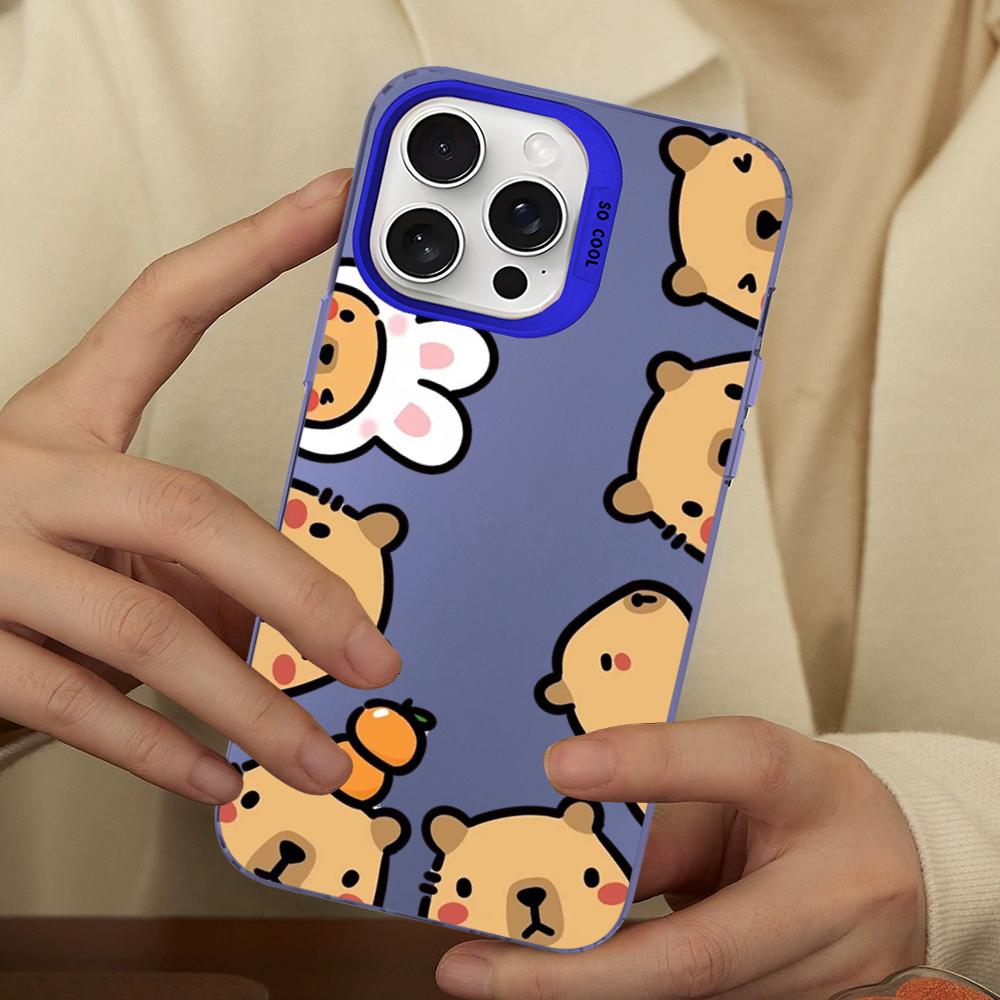 Cartoon Cute Capybara Phone Case For IPhone 18 16 15 14 13 12 11 Pro Max X XR XSMAX 8 7 Plus Matte Shockproof Back Cover