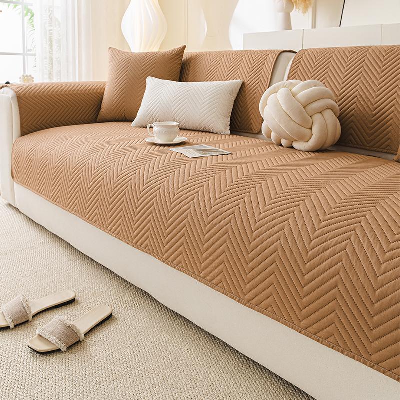 All-Season Waterproof & Non-Slip Brushed Fabric Sofa Cushion Cover