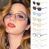 New Fashion Metal Framesd High-End Shades for Female Male Narrow Irregular Square Frames Sun Spectacles Vintage Eyeglasses