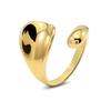 Women's Simple Stainless Steel Shiny Crooked Crisscrossed High Polish Geometric Punk Opening Ring Fashion Lady Jewelry