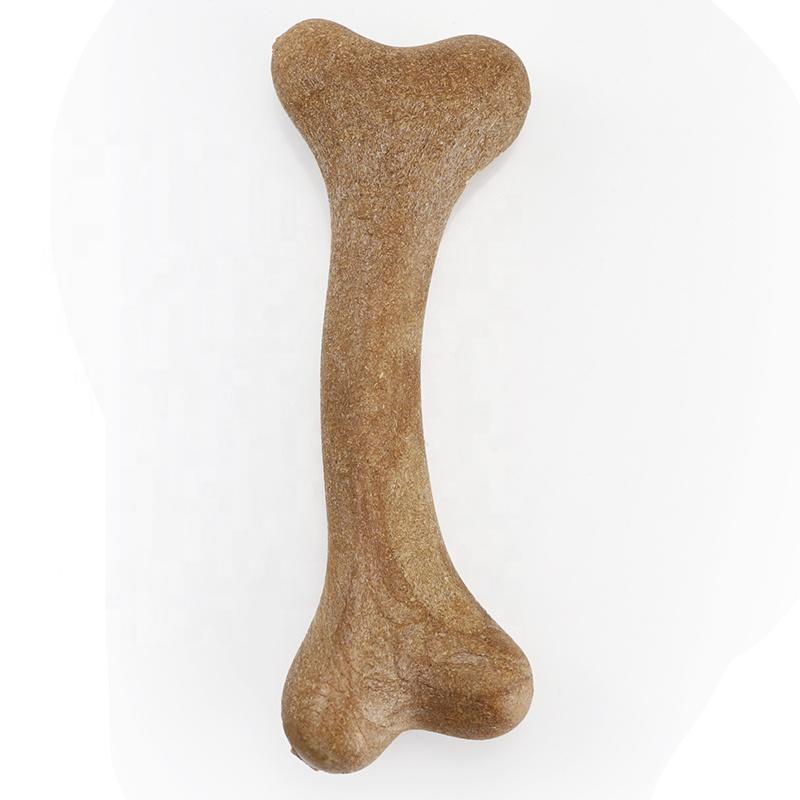 Strong Safety Durable Interactive TPR Nylon Cleaning Beef Flavor Dog Bone Toy Dog Toothbrush Toy Pet Suppliers