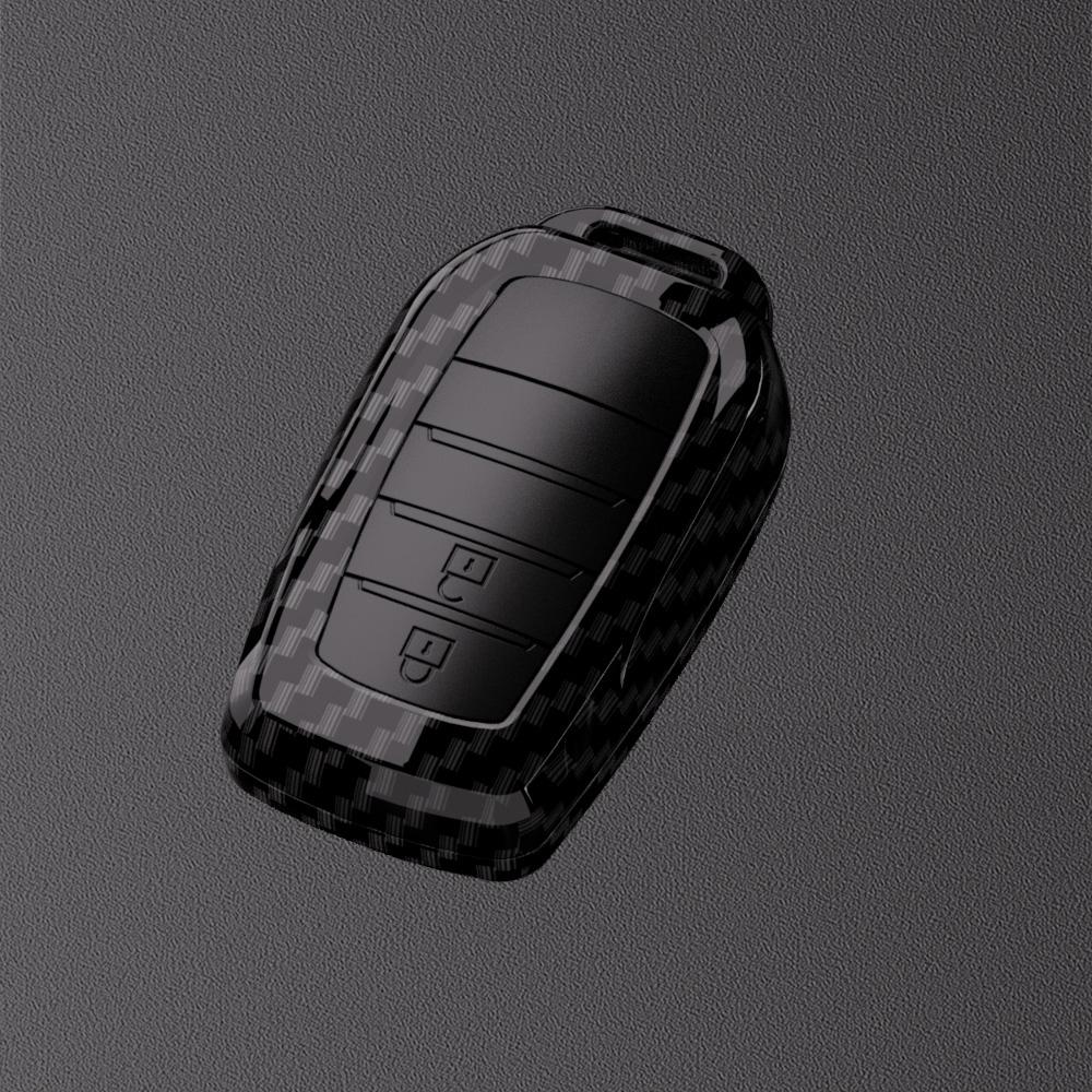 2/3/4/5 Button Carbon Car Key Case Cover For Toyota Rav4 Harrier Hilux Fortuner Land Cruiser Crown Highland Prado Yaris Cross Ay