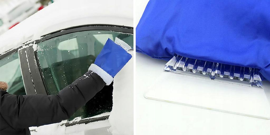 Ice scraper with insulated glove