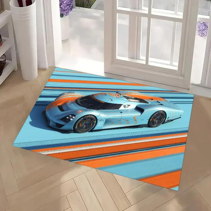 1 pezzo Tappetini Assorbenti Antiscivolo per Bagno Auto da Corsa Gulf Decorazioni per la Casa Tappeti Tappetini per Pavimento Cucina Casa
