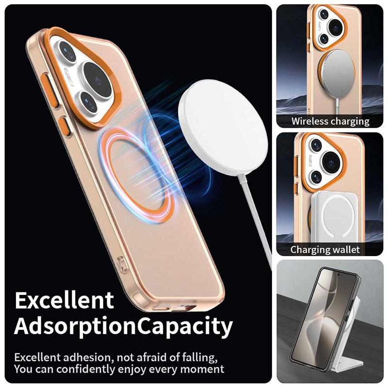 For Huawei Pura 70 Ultra Shockproof Matte Translucent Phone Case For Huawei Pura 70 Pro Plus for Magsafe Wireless Charge Cover