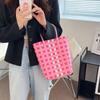 Fashion Beach Woven Colored Stripes Contrast Colors Women's Shopping Bag Spring New Underarm Tote