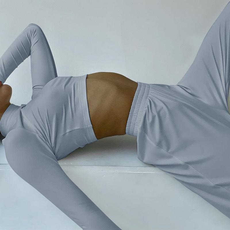 Women's Casual Sportswear Set - European & American Style, Summer & Autumn 2023, Long-Sleeve, Wide-Leg.