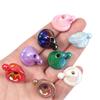 10pcs Christmas Hat Acrylic Beads Plated Color Loose Bead For DIY Jewelry Making Bracelet Necklace Keychain Christmas Decoration